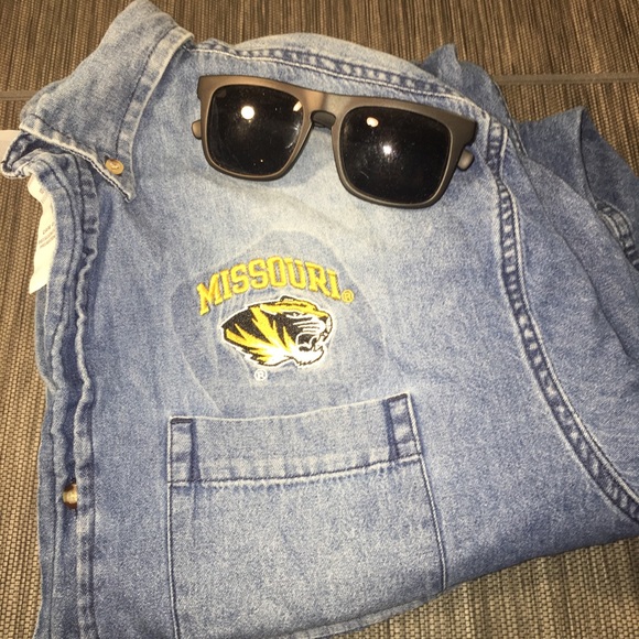 Super Soft Denim MIZZOU Button Down Shirt - Picture 2 of 8